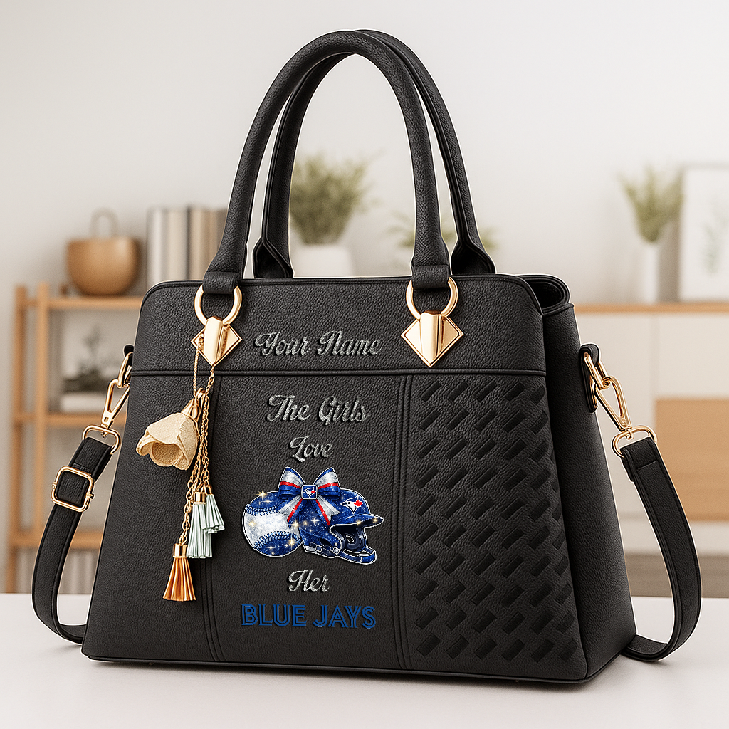 LIMITED EDITION - NEW CUSTOMIZED MLB12 TBJ TORONTO BLUE JAYS ZIP HANDBAG MULTICOLOR