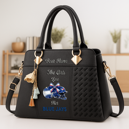 LIMITED EDITION - NEW CUSTOMIZED MLB12 TBJ TORONTO BLUE JAYS ZIP HANDBAG MULTICOLOR