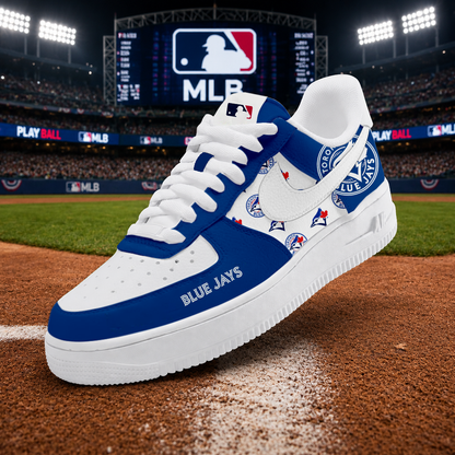 LIMITED EDITION - NEW CUSTOMIZED MLB12 TBJ TORONTO BLUE JAYS AF1 SHOES