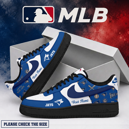 LIMITED EDITION - NEW CUSTOMIZED MLB12 TBJ TORONTO BLUE JAYS AF1 SHOES