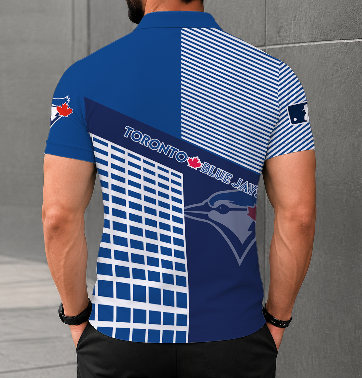 LIMITED EDITION - NEW CUSTOMIZED MLB12 TBJ TORONTO BLUE JAYS POLO SHIRT
