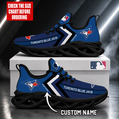 LIMITED EDITION - NEW CUSTOMIZED MLB12 TBJ TORONTO BLUE JAYS MAX SOUL SHOES