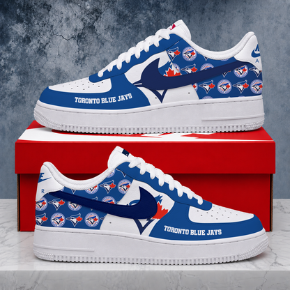 LIMITED EDITION - NEW CUSTOMIZED MLB12 TBJ TORONTO BLUE JAYS AF1 SHOES