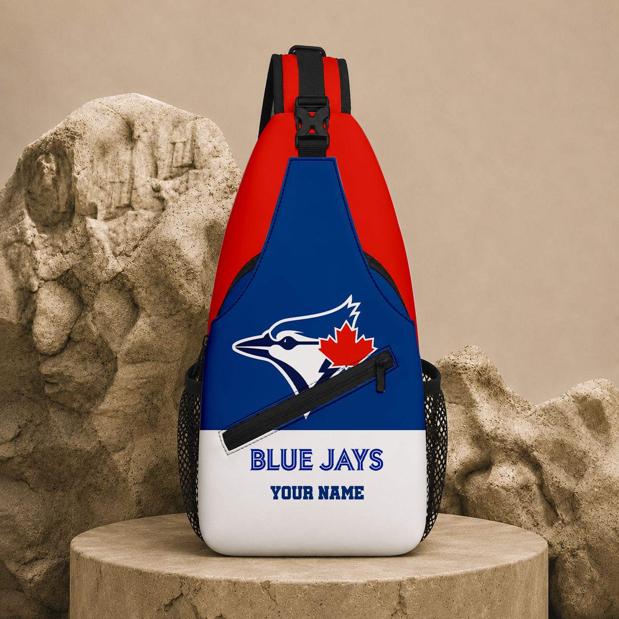 LIMITED EDITION - NEW CUSTOMIZED MLB12 TBJ TORONTO BLUE JAYS SLING BAG