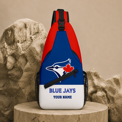 LIMITED EDITION - NEW CUSTOMIZED MLB12 TBJ TORONTO BLUE JAYS SLING BAG
