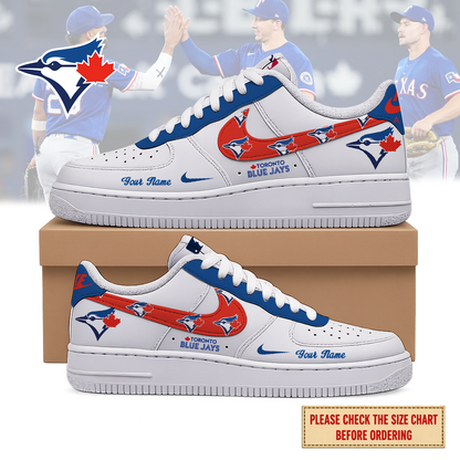 LIMITED EDITION - NEW CUSTOMIZED MLB12 TBJ TORONTO BLUE JAYS AF1 SHOES