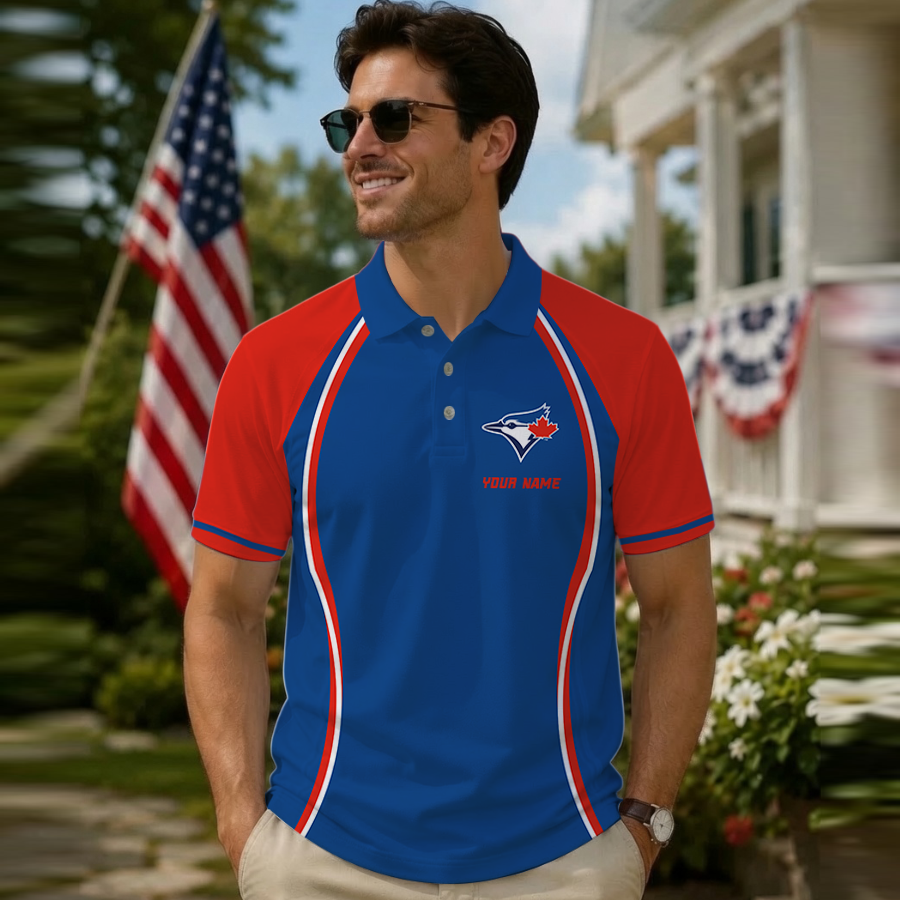[FLASH SALE] NEW CUSTOMIZED MLB12 TBJ TORONTO BLUE JAYS POLO SHIRT