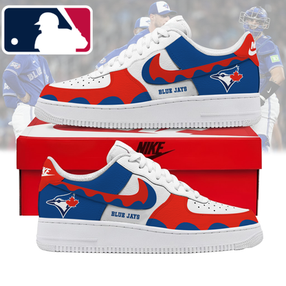 FINAL CLEARANCE - NEW CUSTOMIZED MLB12 TBJ TORONTO BLUE JAYS AF1 SHOES