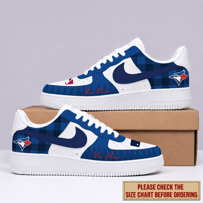 LIMITED EDITION - NEW CUSTOMIZED MLB12 TBJ TORONTO BLUE JAYS AF1 SHOES