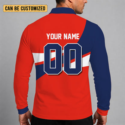 [FLASH SALE] NEW CUSTOMIZED MLB12 TBJ TORONTO BLUE JAYS MEN'S LONG SLEEVE POLO