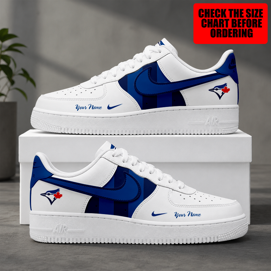 [FLASH SALE] NEW CUSTOMIZED MLB12 TBJ TORONTO BLUE JAYS AF1 SHOES