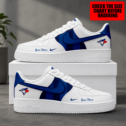 [FLASH SALE] NEW CUSTOMIZED MLB12 TBJ TORONTO BLUE JAYS AF1 SHOES