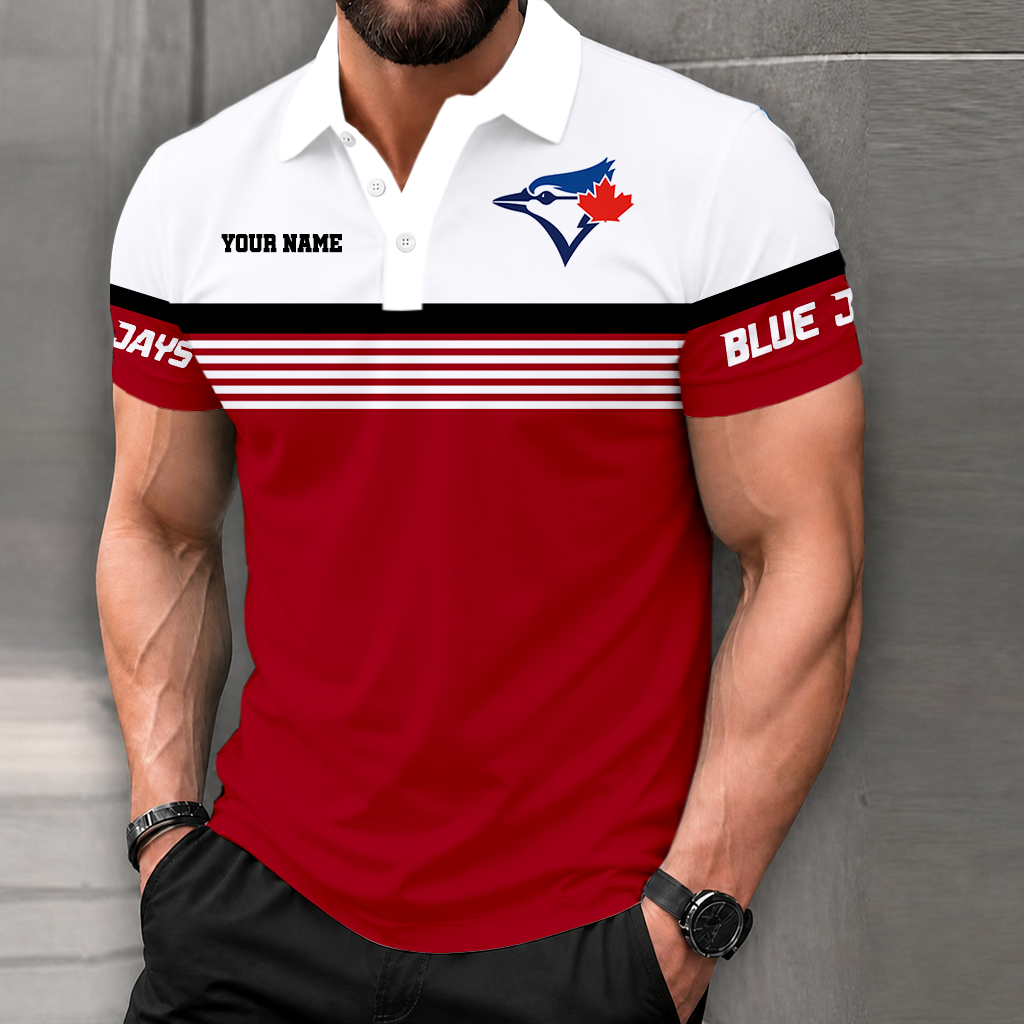 FINAL CLEARANCE - NEW CUSTOMIZED MLB12 TBJ TORONTO BLUE JAYS POLO SHIRT