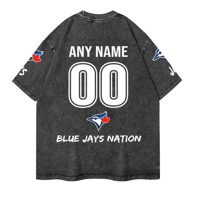 [FLASH SALE] NEW CUSTOMIZED MLB12 TBJ TORONTO BLUE JAYS MULTICOLOR WASHED TEE
