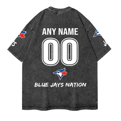 [FLASH SALE] NEW CUSTOMIZED MLB12 TBJ TORONTO BLUE JAYS MULTICOLOR WASHED TEE