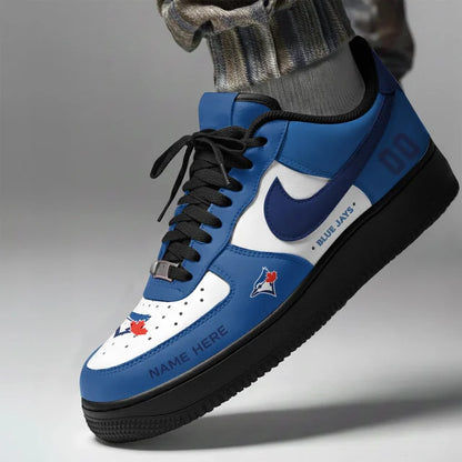 [FLASH SALE] NEW CUSTOMIZED MLB12 TBJ TORONTO BLUE JAYS AF1 SHOES