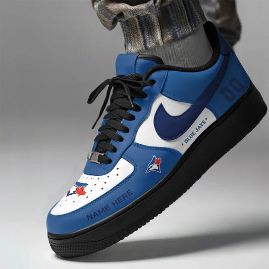 [FLASH SALE] NEW CUSTOMIZED MLB12 TBJ TORONTO BLUE JAYS AF1 SHOES