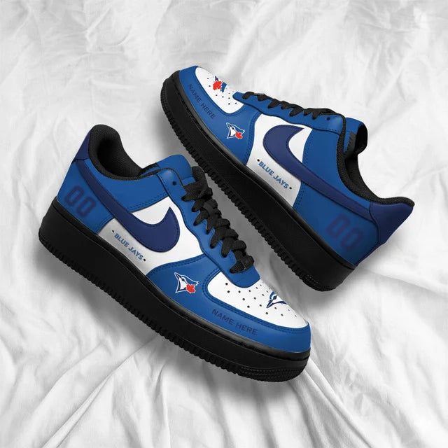 [FLASH SALE] NEW CUSTOMIZED MLB12 TBJ TORONTO BLUE JAYS AF1 SHOES