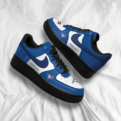 [FLASH SALE] NEW CUSTOMIZED MLB12 TBJ TORONTO BLUE JAYS AF1 SHOES