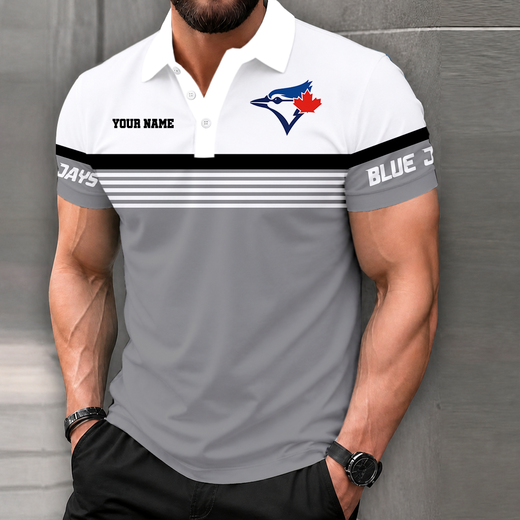 FINAL CLEARANCE - NEW CUSTOMIZED MLB12 TBJ TORONTO BLUE JAYS POLO SHIRT