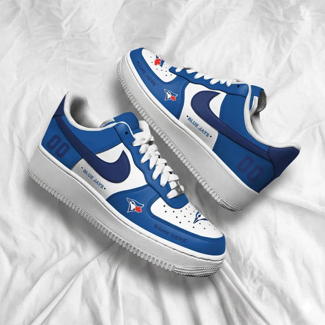 [FLASH SALE] NEW CUSTOMIZED MLB12 TBJ TORONTO BLUE JAYS AF1 SHOES