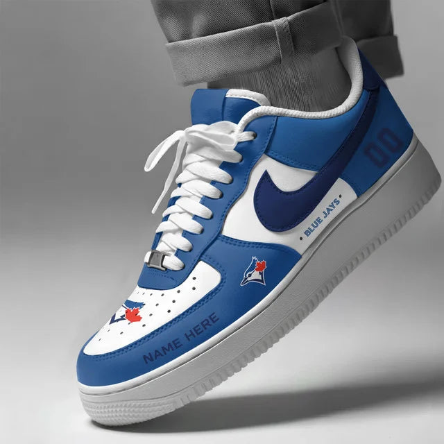 [FLASH SALE] NEW CUSTOMIZED MLB12 TBJ TORONTO BLUE JAYS AF1 SHOES