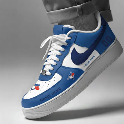 [FLASH SALE] NEW CUSTOMIZED MLB12 TBJ TORONTO BLUE JAYS AF1 SHOES
