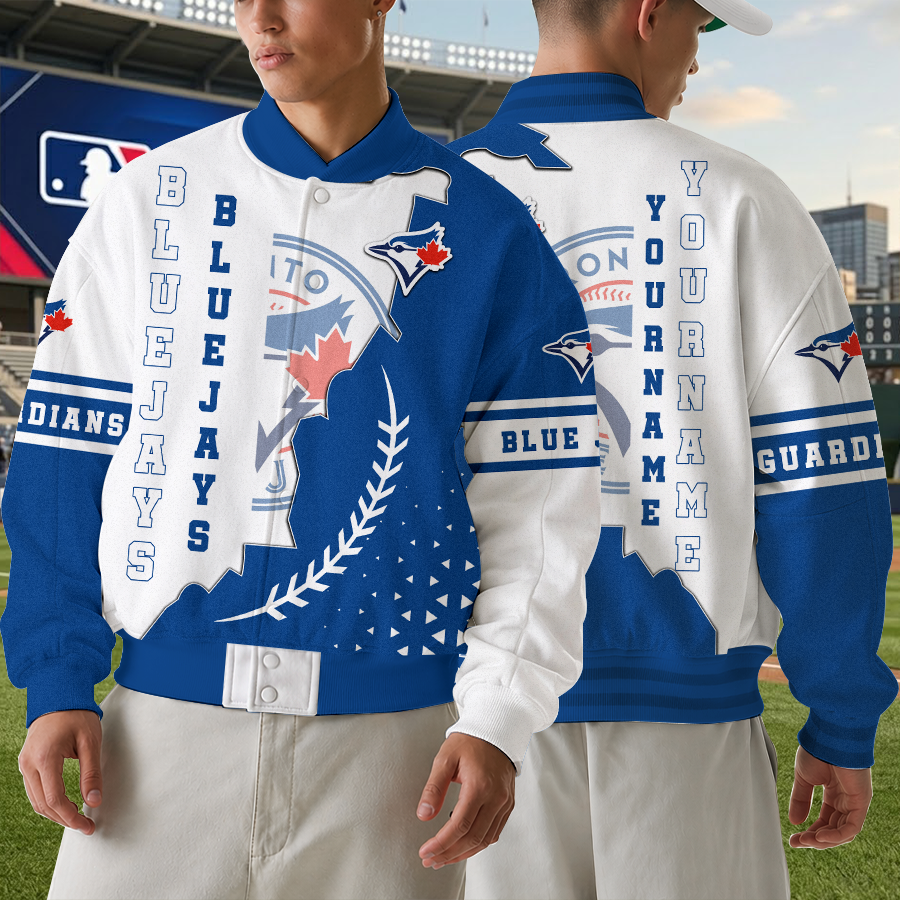 LIMITED EDITION - NEW CUSTOMIZED MLB12 TBJ TORONTO BLUE JAYS SATIN VARSITY & BASEBALL JACKET