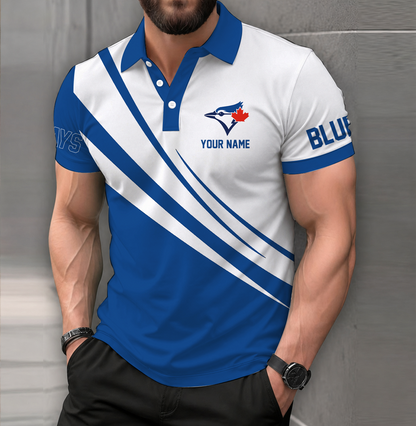 LIMITED EDITION - NEW CUSTOMIZED MLB12 TBJ TORONTO BLUE JAYS POLO SHIRT