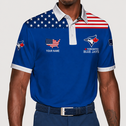 LIMITED EDITION - NEW CUSTOMIZED MLB12 TBJ TORONTO BLUE JAYS POLO SHIRT, ZIP POLO SHIRT & T-SHIRTS