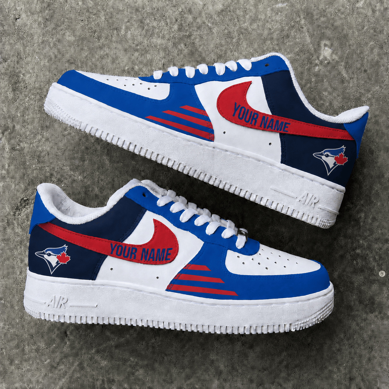 [FLASH SALE] NEW CUSTOMIZED MLB12 TBJ TORONTO BLUE JAYS AF1 SHOES