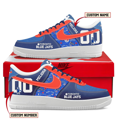 LIMITED EDITION - NEW CUSTOMIZED MLB12 TBJ TORONTO BLUE JAYS AF1 SHOES