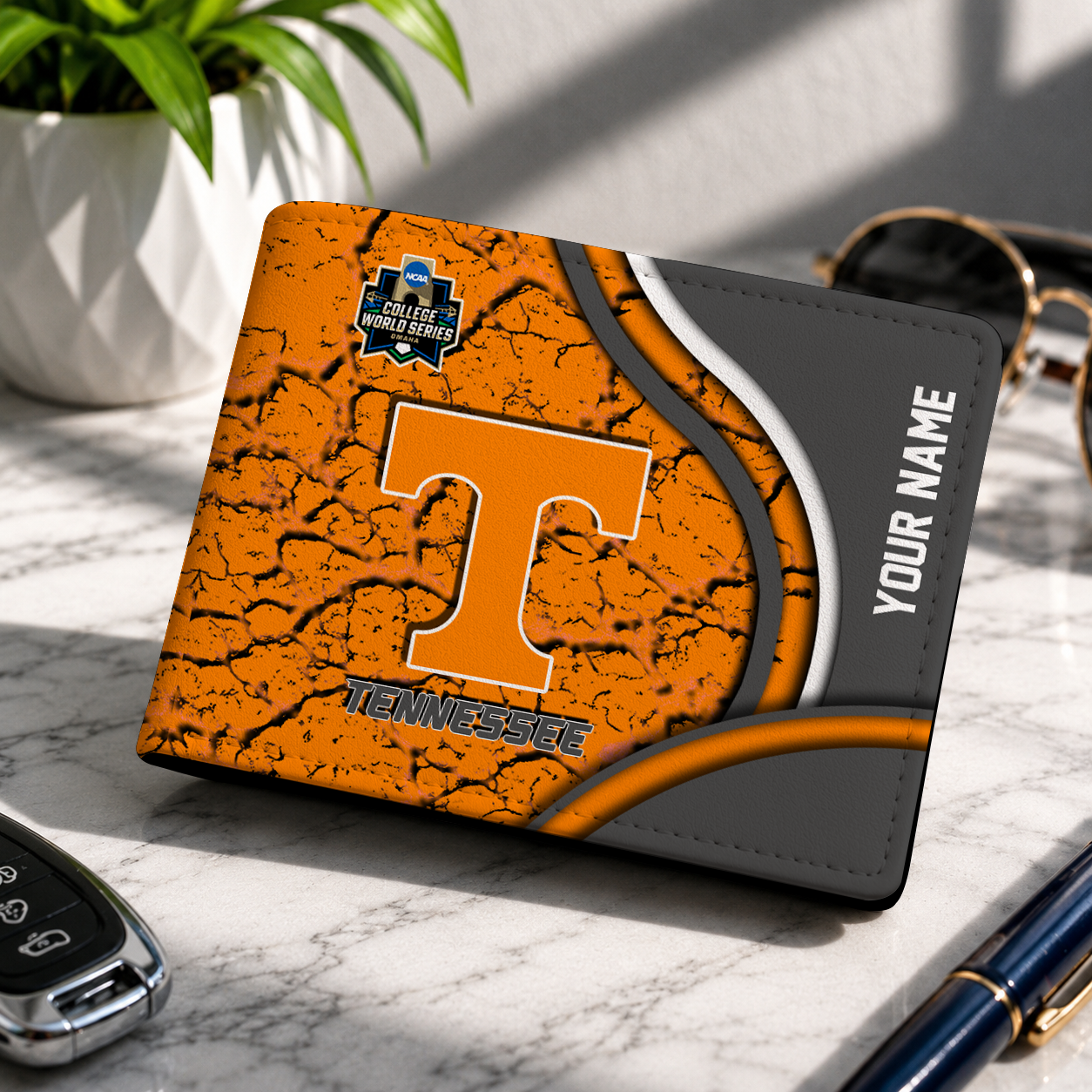 VIRAL EDITION - NEW CUSTOMIZED NCAA CWS12 TNV TENNESSEE VOLUNTEERS LEATHER WALLET
