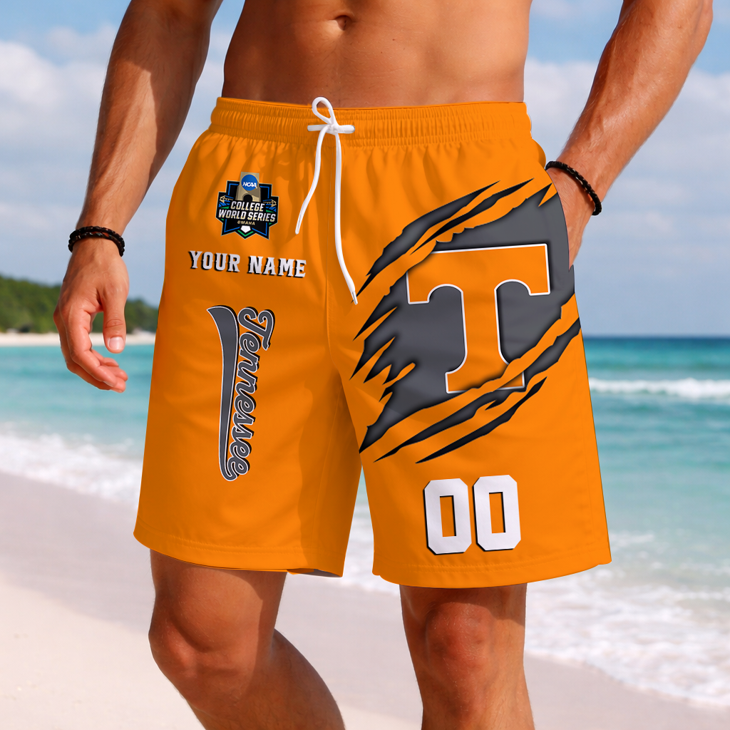 LIMITED EDITION - NEW CUSTOMIZED NCAA CWS12 TNV TENNESSEE VOLUNTEERS SHORT PANTS
