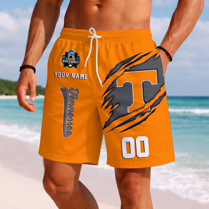LIMITED EDITION - NEW CUSTOMIZED NCAA CWS12 TNV TENNESSEE VOLUNTEERS SHORT PANTS