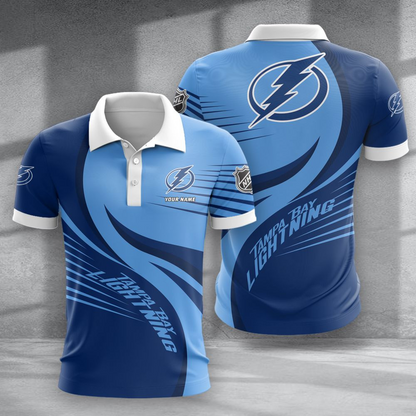 LIMITED EDITION - NEW CUSTOMIZED NHL12 TPL TAMPA BAY LIGHTNING POLO SHIRT & T-SHIRTS