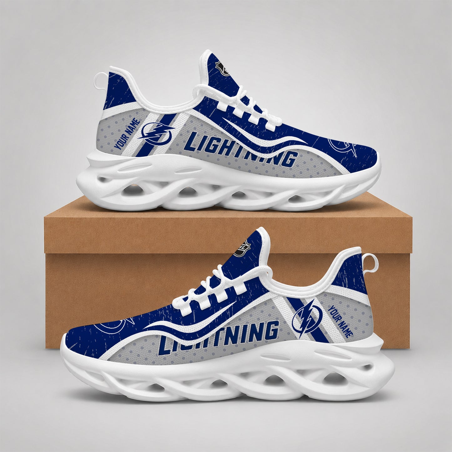 VIRAL EDITION - NEW CUSTOMIZED NHL12 TPL TAMPA BAY LIGHTNING CLUNKY SNEAKERS