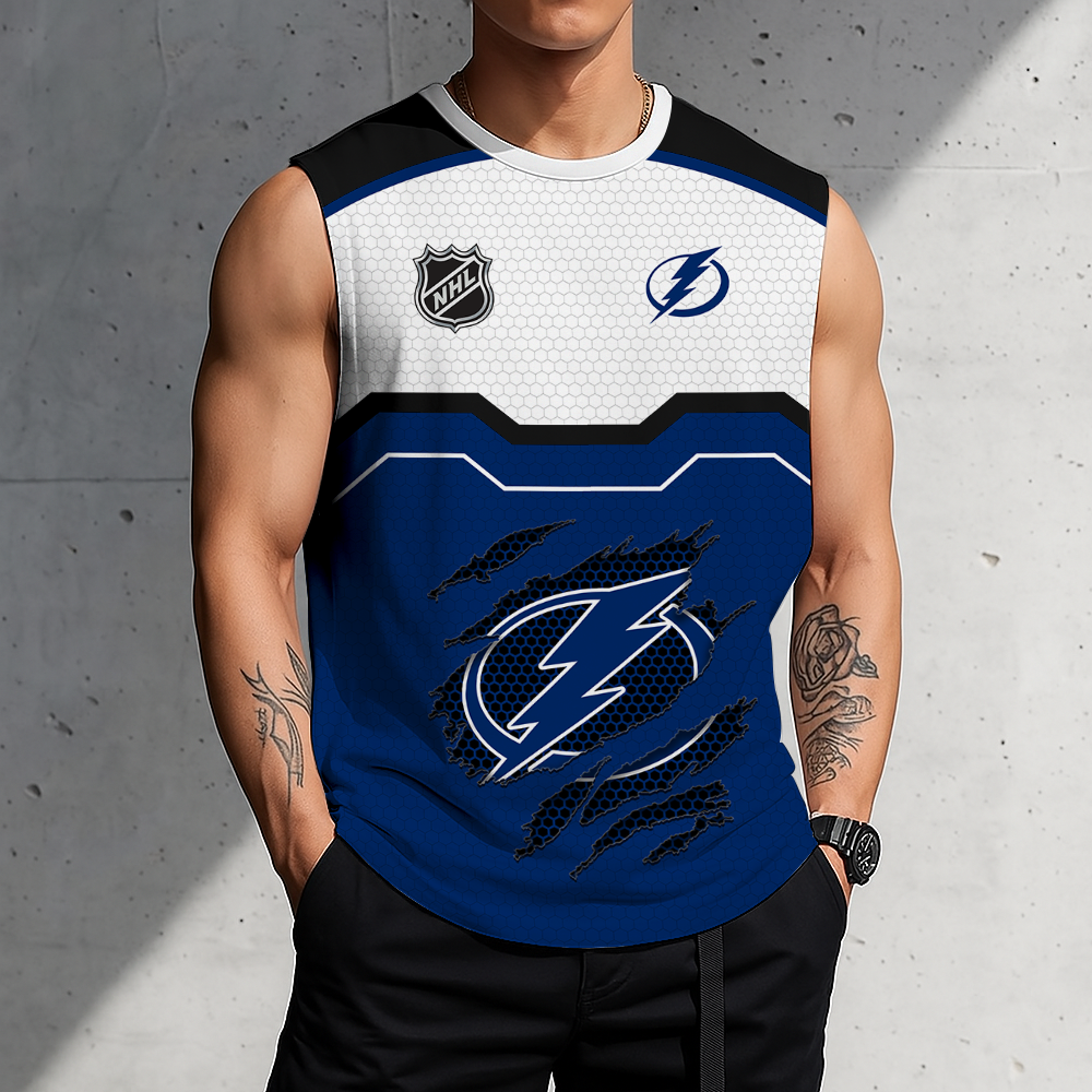 SPECIAL EDITION - NEW CUSTOMIZED NHL12 TPL TAMPA BAY LIGHTNING MEN'S GYM SHIRT
