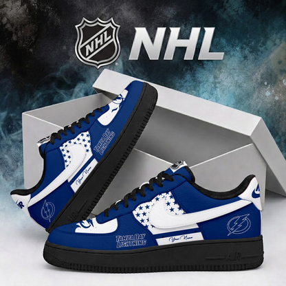 SPECIAL EDITION - NEW CUSTOMIZED NHL12 TPL TAMPA BAY LIGHTNING AF1 SHOES
