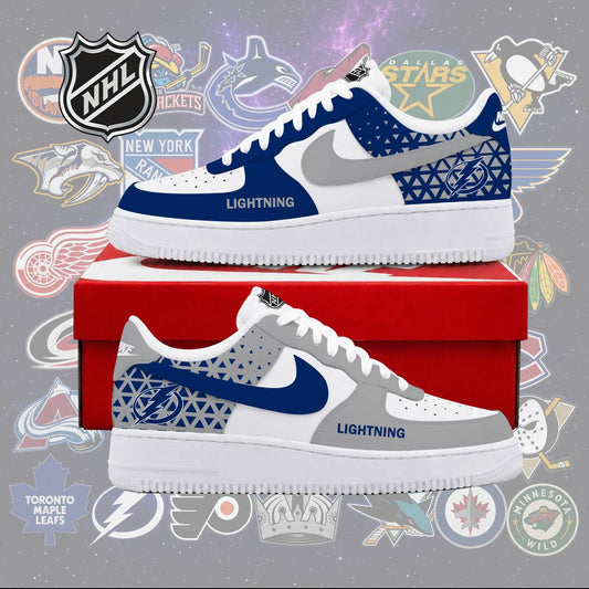 LIMITED EDITION - NEW CUSTOMIZED NHL12 TPL TAMPA BAY LIGHTNING AF1 SHOES