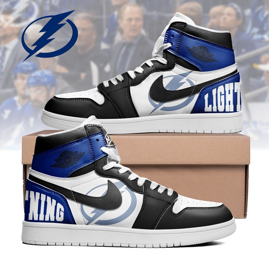 LIMITED EDITION - NEW CUSTOMIZED NHL12 TB LIGHTNING AIR JORDAN SNEAKERS