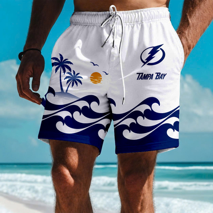 LIMITED EDITION - NEW CUSTOMIZED NHL12 TPL TAMPA BAY LIGHTNING SHORT PANTS