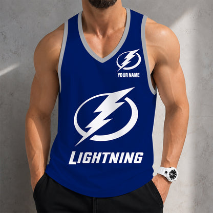 LIMITED EDITION - NEW CUSTOMIZED NHL12 TPL TAMPA BAY LIGHTNING MEN'S TANK TOP