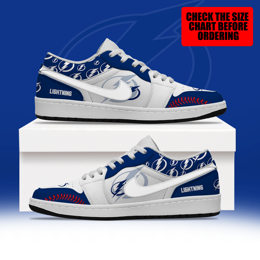 [SUPER SALE] NEW CUSTOMIZED NHL12 TPL TAMPA BAY LIGHTNING AIR JORDAN LOW SHOES