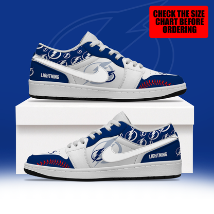 [SUPER SALE] NEW CUSTOMIZED NHL12 TPL TAMPA BAY LIGHTNING AIR JORDAN LOW SHOES