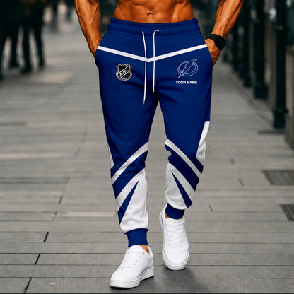 LIMITED EDITION - NEW CUSTOMIZED NHL12 TPL TAMPA BAY LIGHTNING UNISEX LONG PANTS