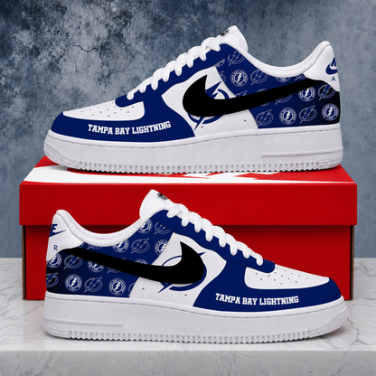LIMITED EDITION - NEW CUSTOMIZED NHL12 TPL TAMPA BAY LIGHTNING AF1 SHOES