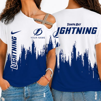 [SUPER SALE] NEW CUSTOMIZED NHL12 TPL TAMPA BAY LIGHTNING SHOULDER SHIRT