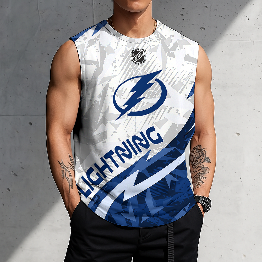 LIMITED EDITION - NEW CUSTOMIZED NHL12 TPL TAMPA BAY LIGHTNING TANK TOP & GYM SHIRT