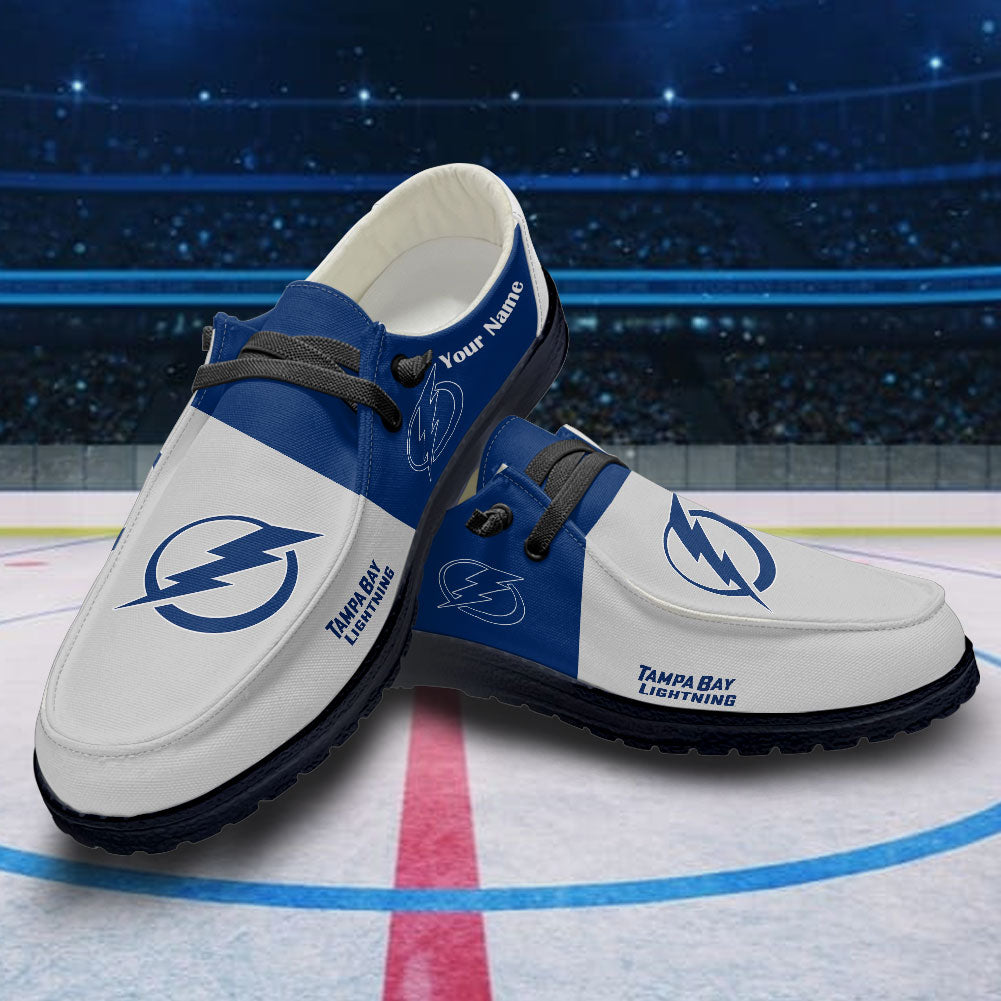 LIMITED EDITION - NEW CUSTOMIZED NHL12 TPL TAMPA BAY LIGHTNING PREMIUM LOAFER SHOES